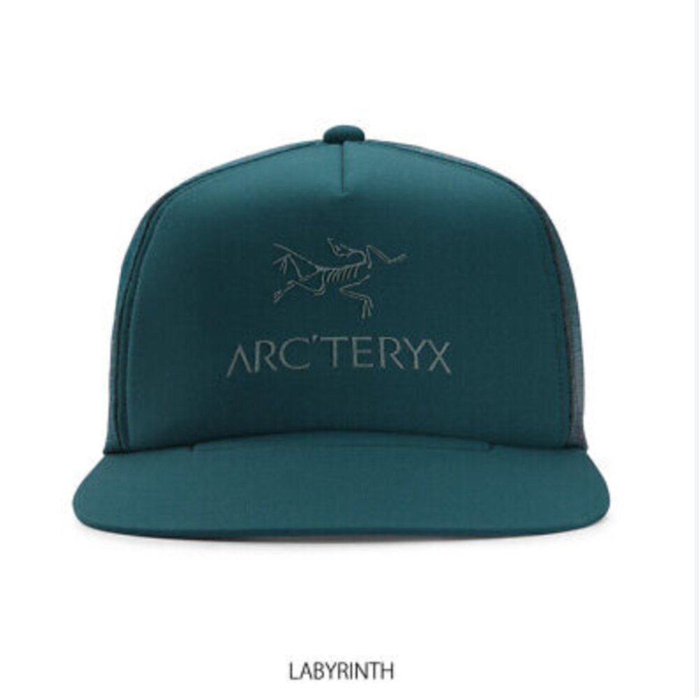 NEW Arc'teryx Logo Trucker Flat Snapback Mesh Hat - Labrynth